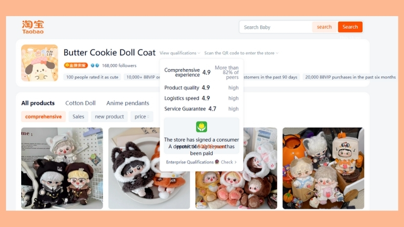 Order phụ kiện doll Taobao