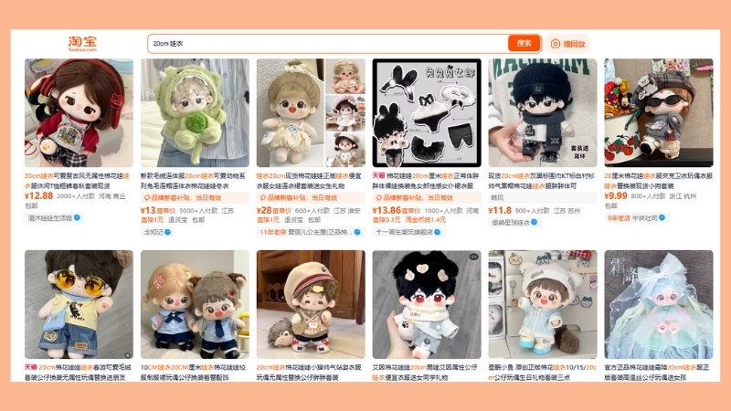 Order phụ kiện doll Taobao