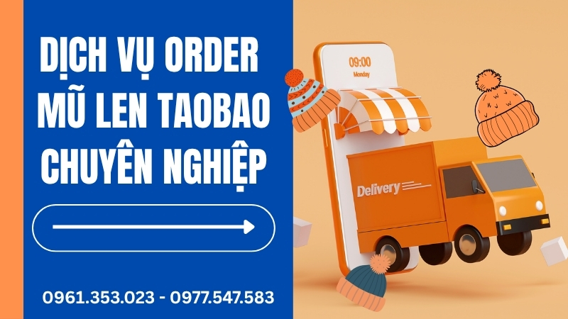Order mũ len Taobao