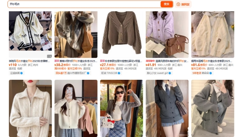 Hướng dẫn order áo len Taobao chất lượng, giá rẻ 2 Order áo len Taobao
