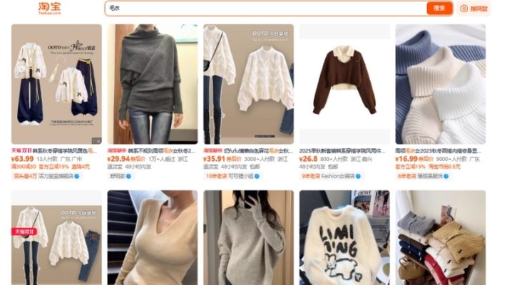 Order áo len Taobao