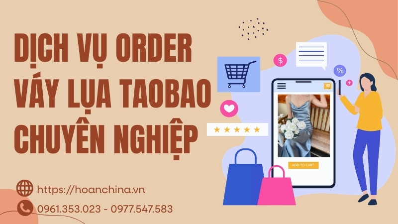 Order váy lụa Taobao