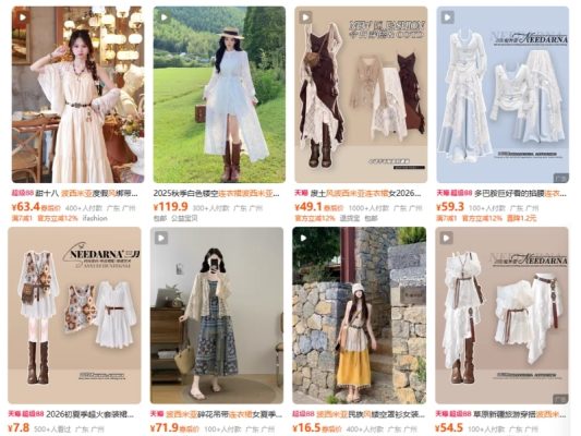 Order váy boho trên Taobao
